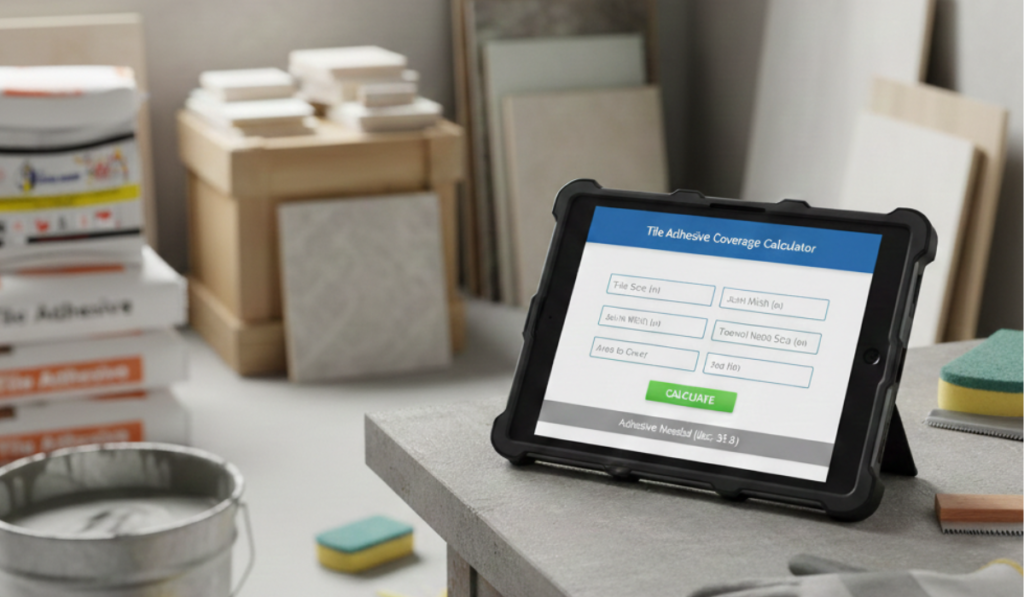 Adhesive Coverage Calculator – Accurate Tile Usage Estimation | Dr. Durabond Dr. Durabond Adhesive Coverage Calculator for 20kg and 25kg wall tile applications