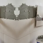 tile adhesive application using notched trowel